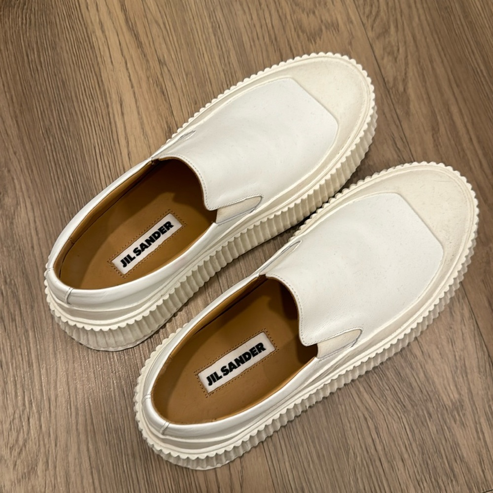 JIL SANDER - White Platform Sneakers